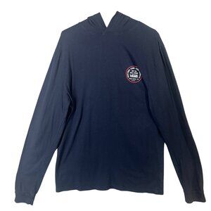 Vans Greetings From Your Off the Wall Brand Navy Lightweight Hoodie Size L GUC